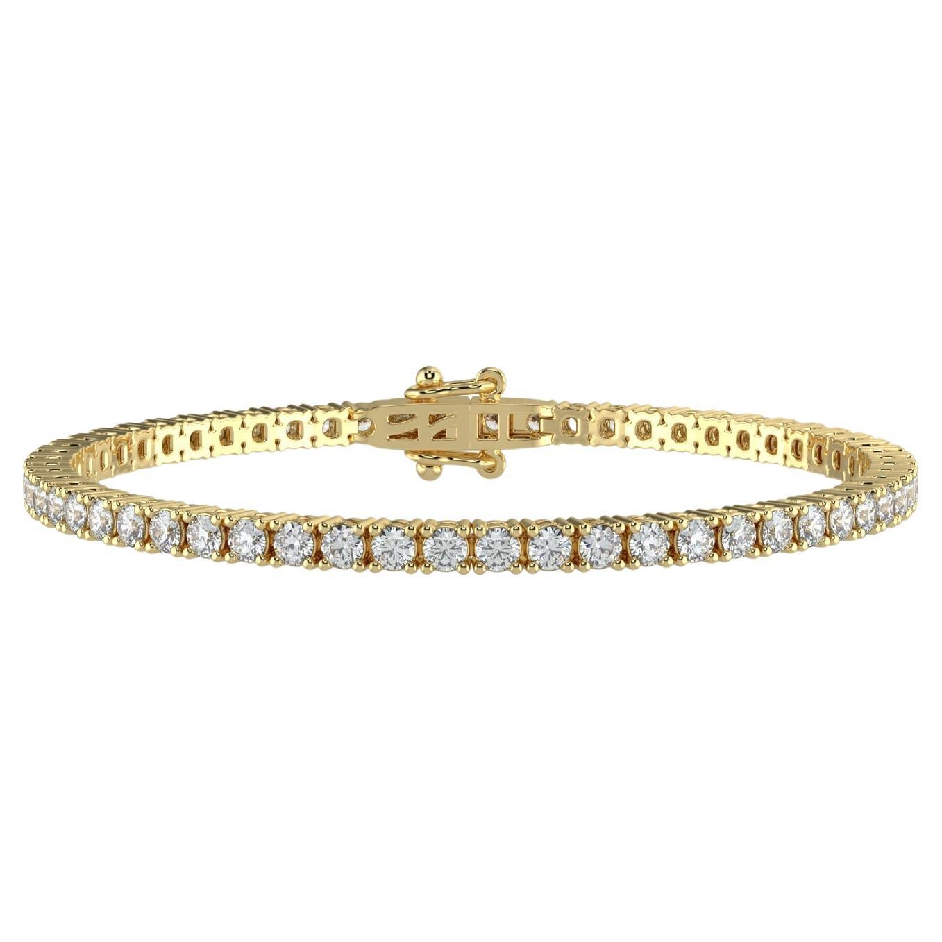 2.00 Ct Round Cut GH-SI Natural Diamond Classic Tennis Bracelet 4 Prong 14K Gold