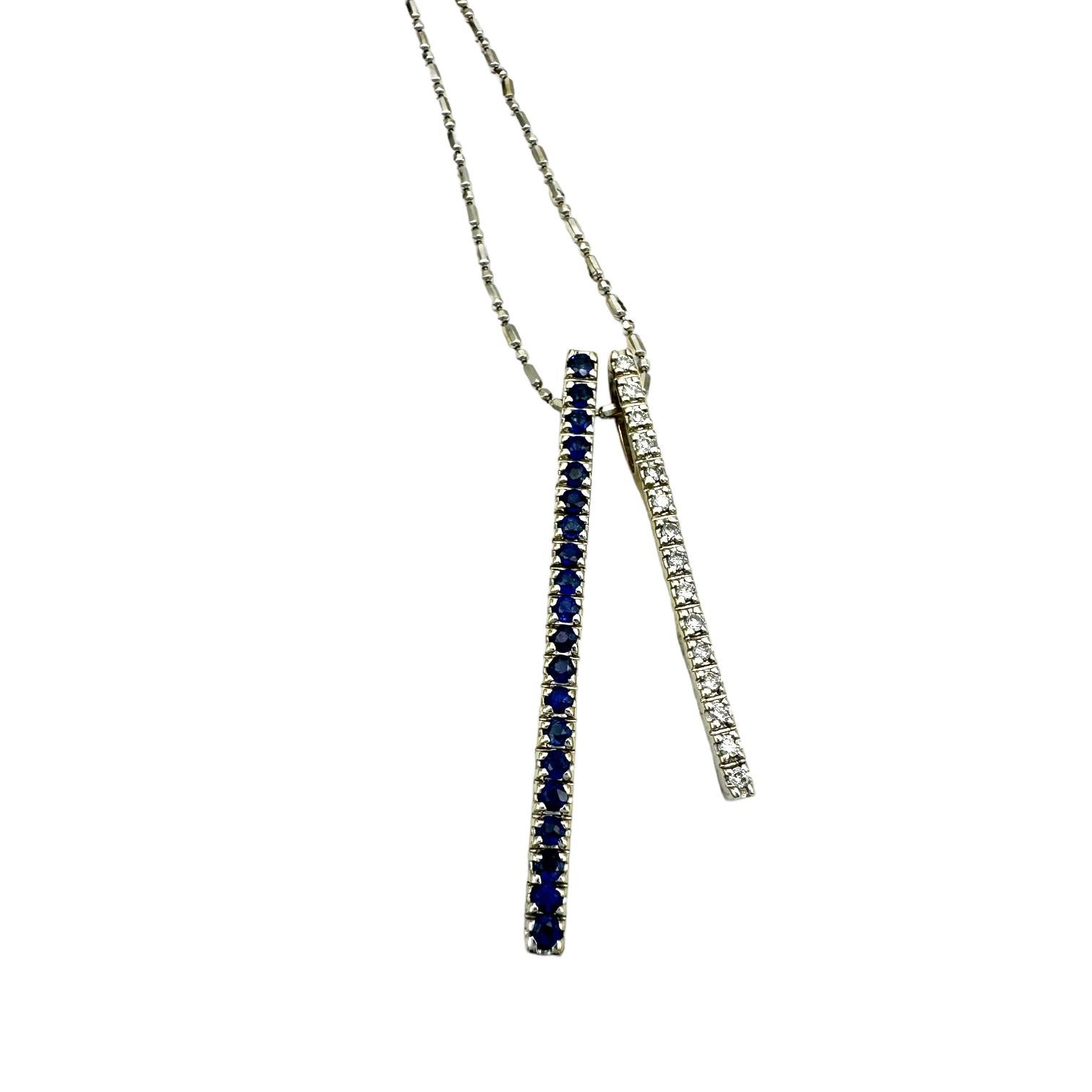 Contemporary 2.00 CTW Earrings & Pendant Matching Set with Sapphire & Diamond 14 Karat  For Sale