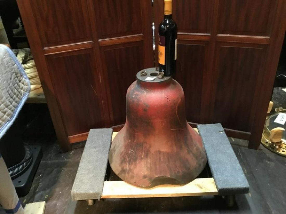 Massive U.S. Coast Guard 200 pound buoy bell. Dated 1947. There also is a raised letter H. Painted red.

Overall Dimensions: 19