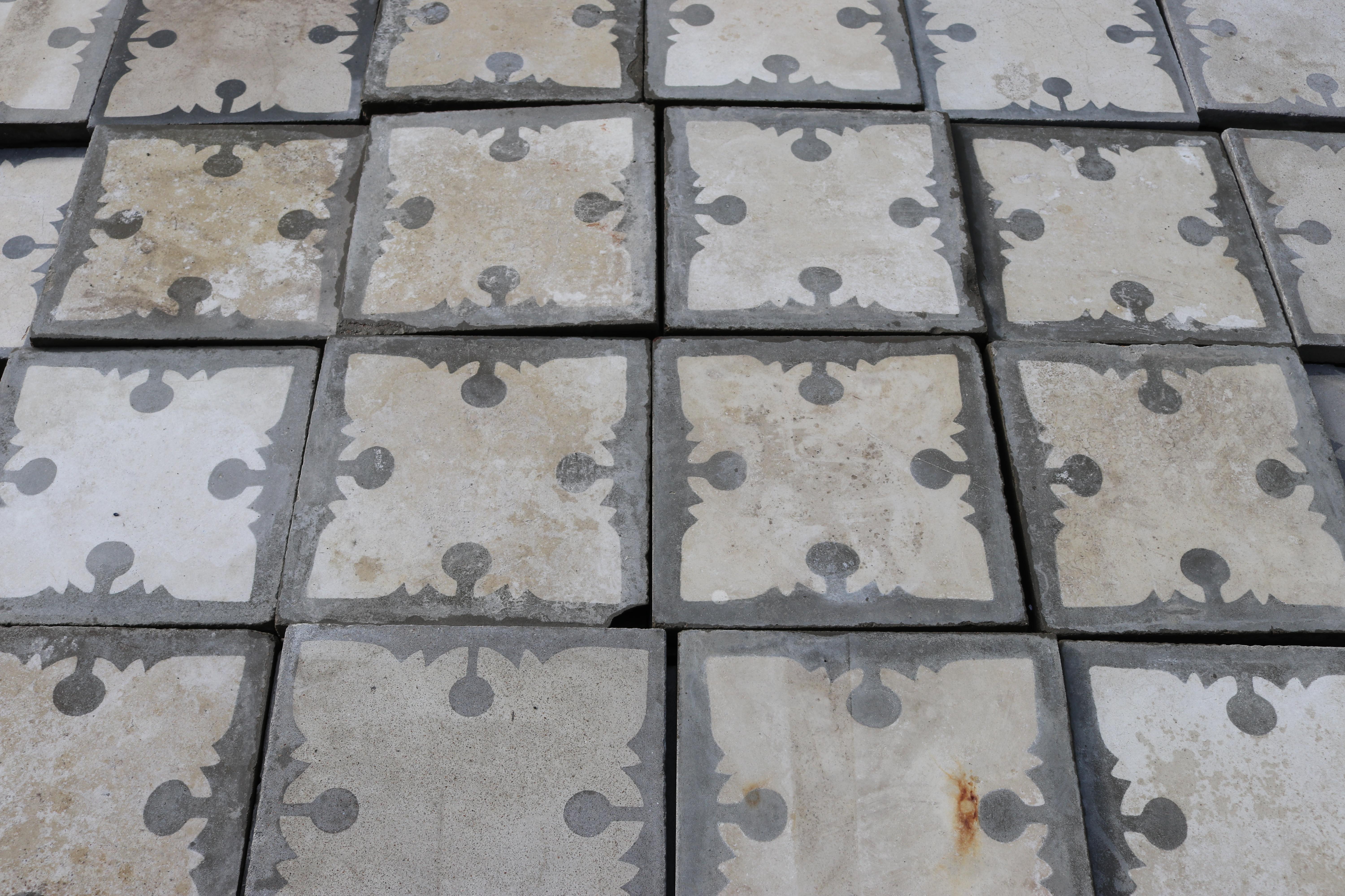 Cement 200 Reclaimed Encaustic Floor Tiles with Pattern