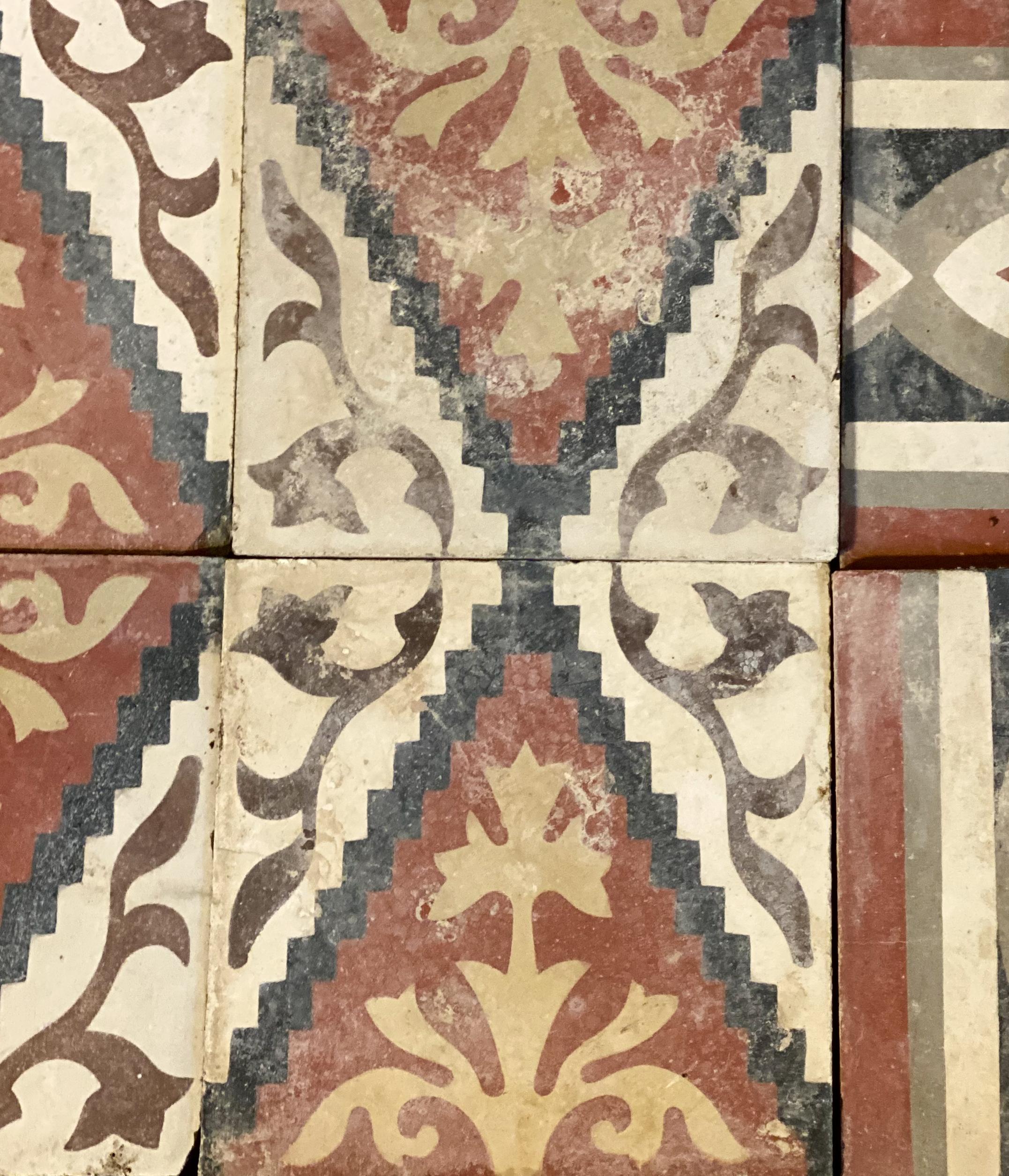 Red Reclaimed Spanish Tiles In Good Condition In Dallas, TX