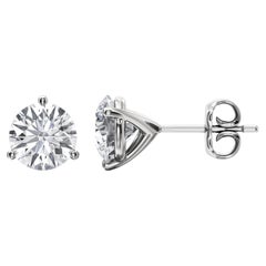 Platin-Ohrstecker mit 2,00 TCW natürlichen Diamanten im Martini-Stil