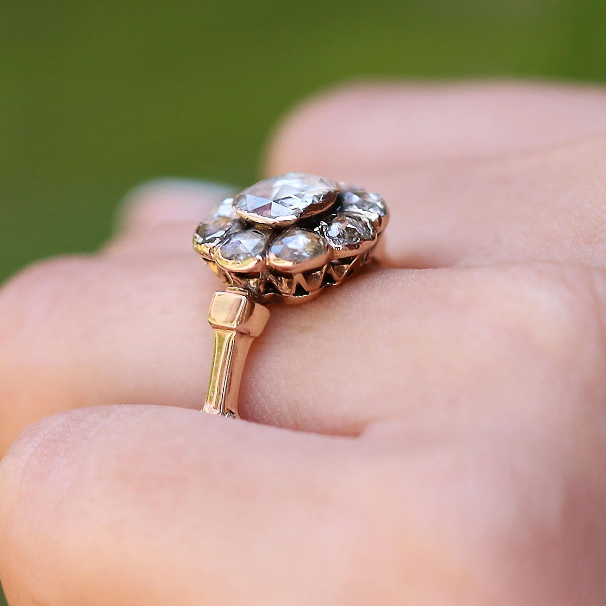 200 Year Old Georgian Rose Cut Diamond Engagement Ring For Sale at 1stDibs