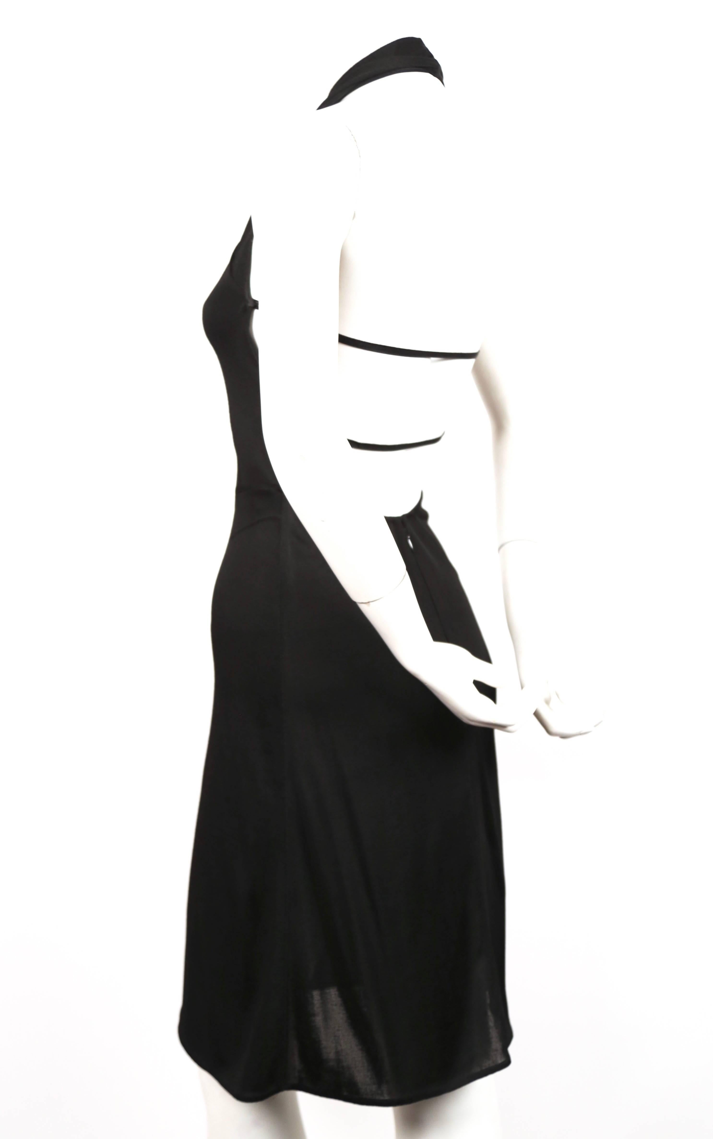 2000 AZZEDINE ALAIA documented black halter dress with unique back  In Good Condition For Sale In San Fransisco, CA