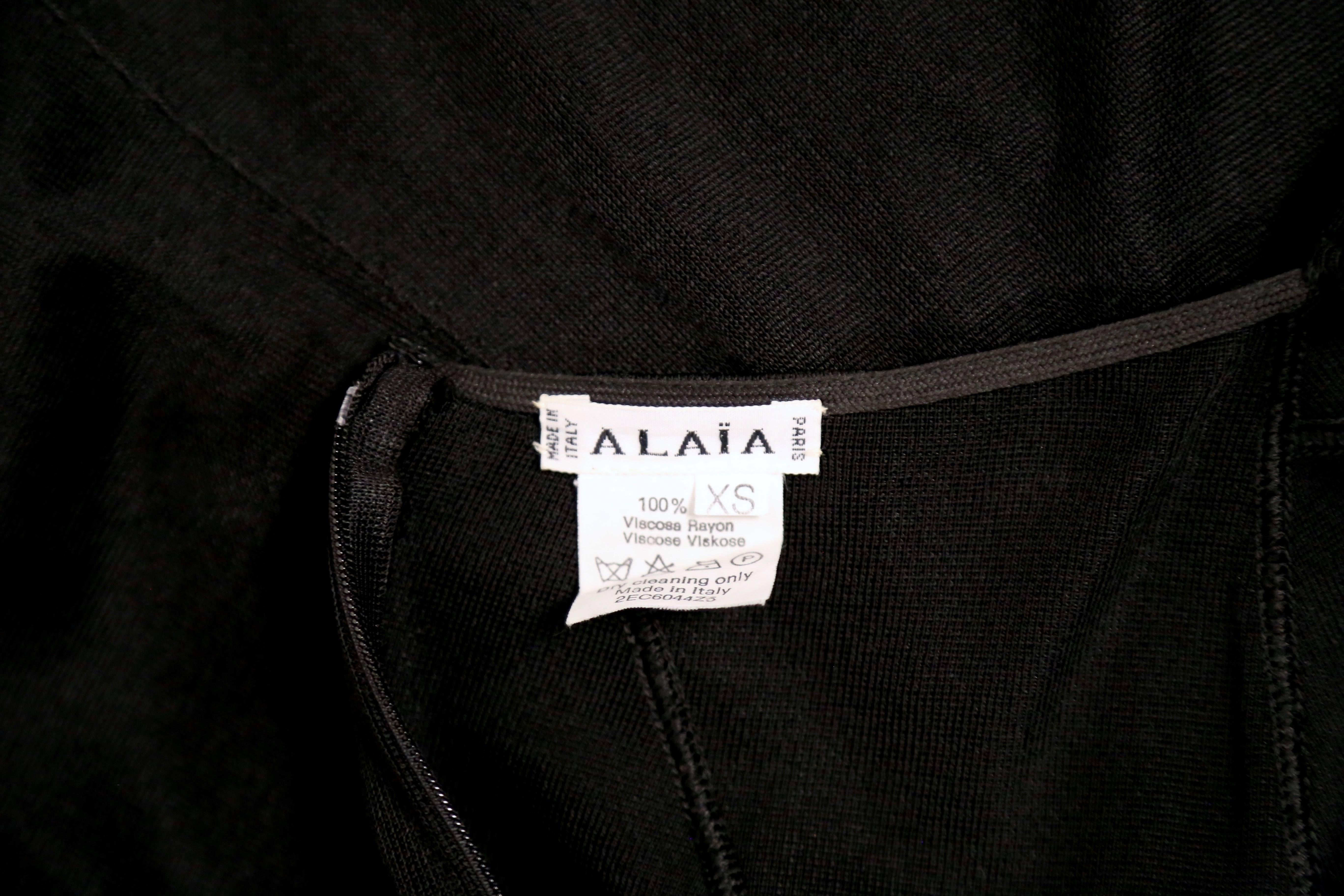 2000 AZZEDINE ALAIA documented black halter dress with unique back  For Sale 3