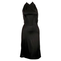 2000 AZZEDINE ALAIA documented black halter dress with unique back 