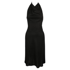 2000 AZZEDINE ALAIA documentée robe RUNWAY dos nu noire avec bretelles dans le dos