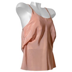 2000 Balenciaga - Camisole in seta color pesca con dettagli drappeggiati laterali