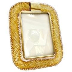 2000 Barovier Toso Marco italiano de cristal de Murano dorado retorcido y latón