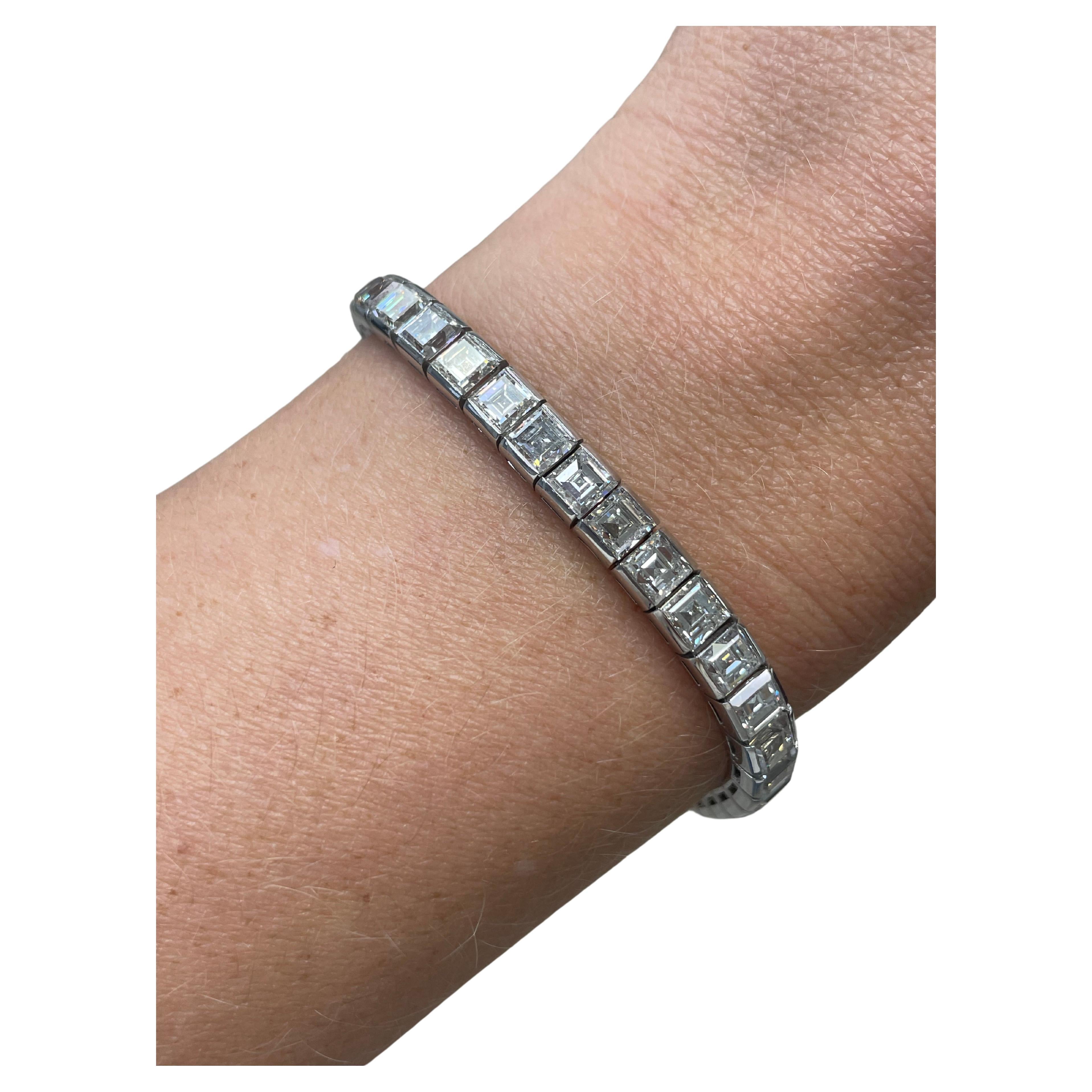 20,00 Carati Taglio Carré Bracciale Tennis con Diamanti