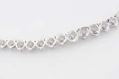 20.00 Carat Graduated CZ Tennis Necklace Set In Rhodium Plated Sterling, Size 16