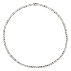 20.00 Carat Natural Diamond Tennis Necklace G SI 14k White Gold