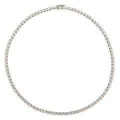 20.00 Carat Natural Diamond Tennis Necklace G SI 14k White Gold