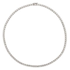 Collier tennis en or blanc 14 carats avec diamants naturels de 20,00 carats G SI