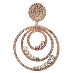 20.00 Karat Runder Brillant G VS Diamant 18 Karat Rotgold baumelnde Ohrringe