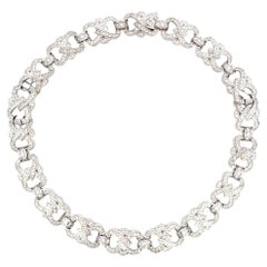 20.00 Carat Round Brilliant H SI1 Diamond 18 Karat White Gold Chain Necklace