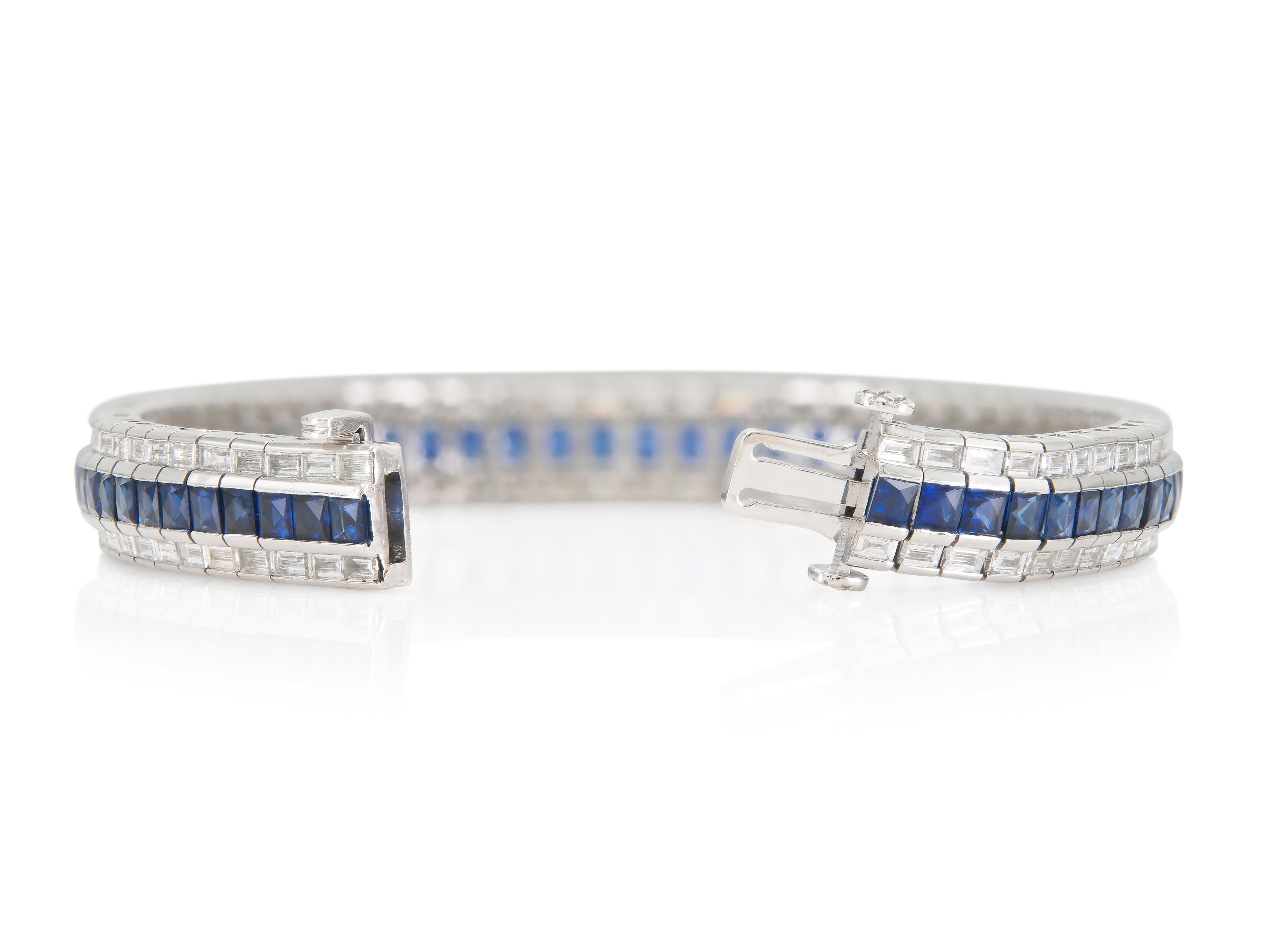 Bracciale con zaffiro da 20,00 carati e diamante da 12,00 carati In condizioni buone in vendita a New York, NY