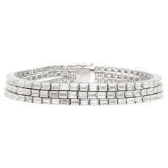 20,00 Karat dreireihiges Diamantarmband mit Baguetteschliff