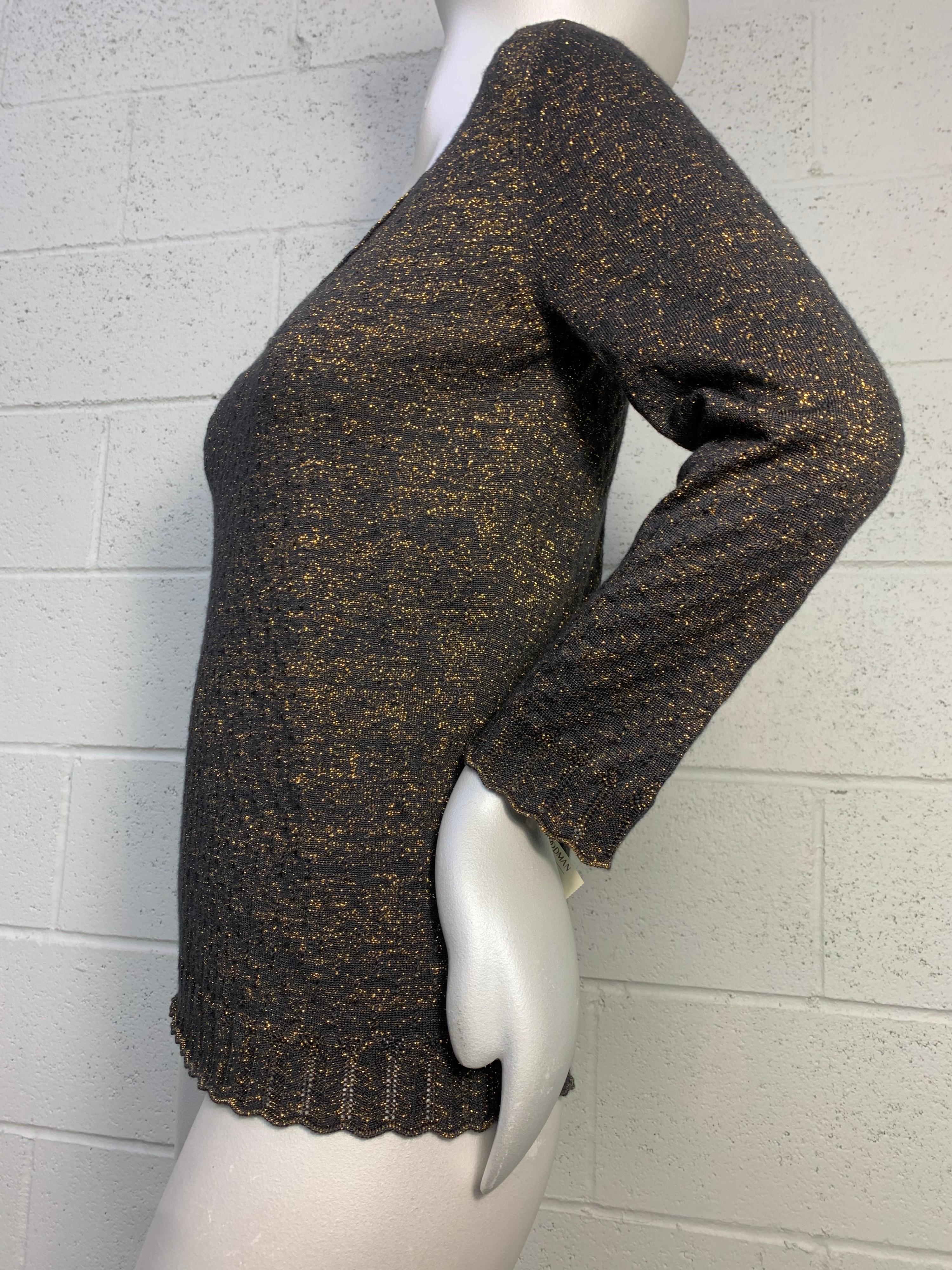 2000 Carolina Herrera Black and Gold Cashmere and Silk Lurex Sweater  In New Condition In Gresham, OR