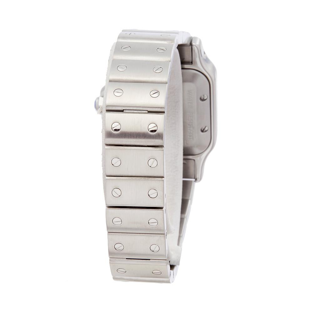 Contemporary 2000 Cartier Santos Galbee Stainless Steel 2423 Wristwatch
 *
 *Complete with: Presentation Box dated 2000
 *Case Size: 24mm by 35mm
 *Strap: Stainless Steel
 *Age: 2000
 *Strap length: Adjustable up to 19cm. Please note we can order