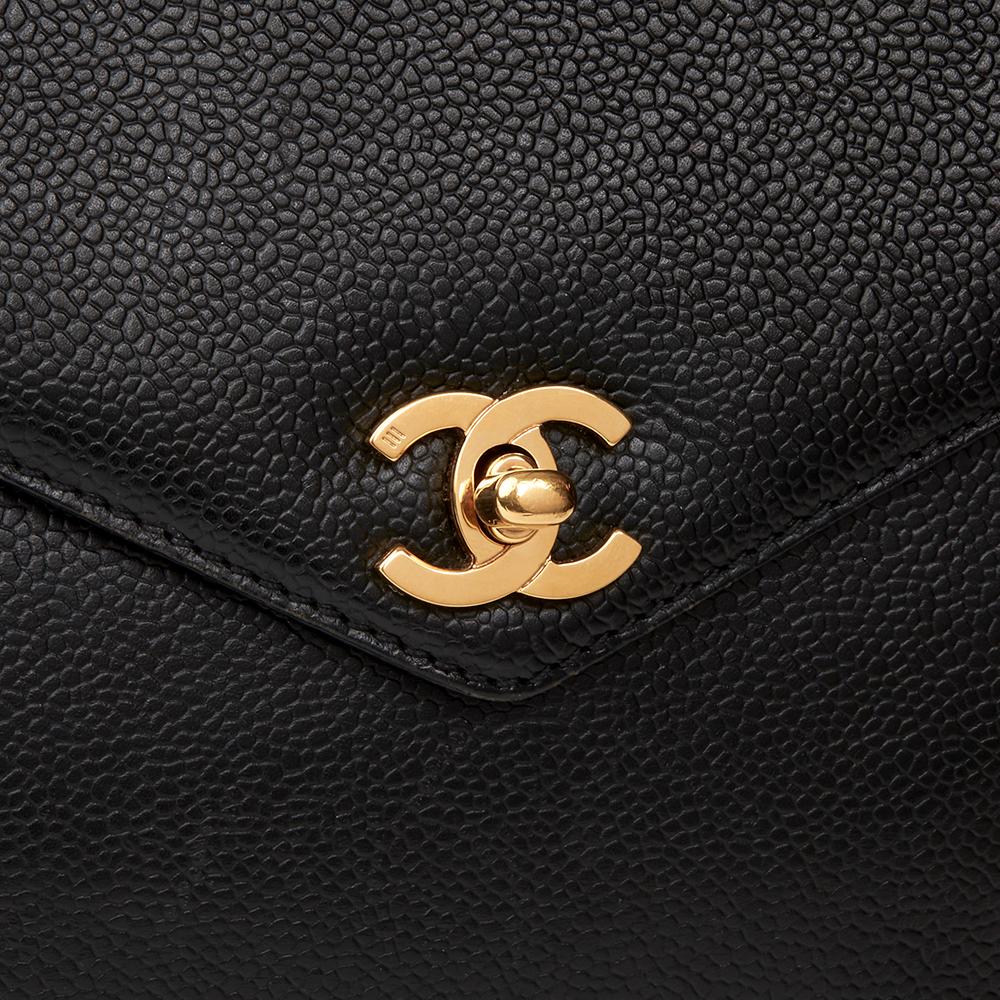2000 Chanel Black Caviar Leather Classic Shoulder Bag 1