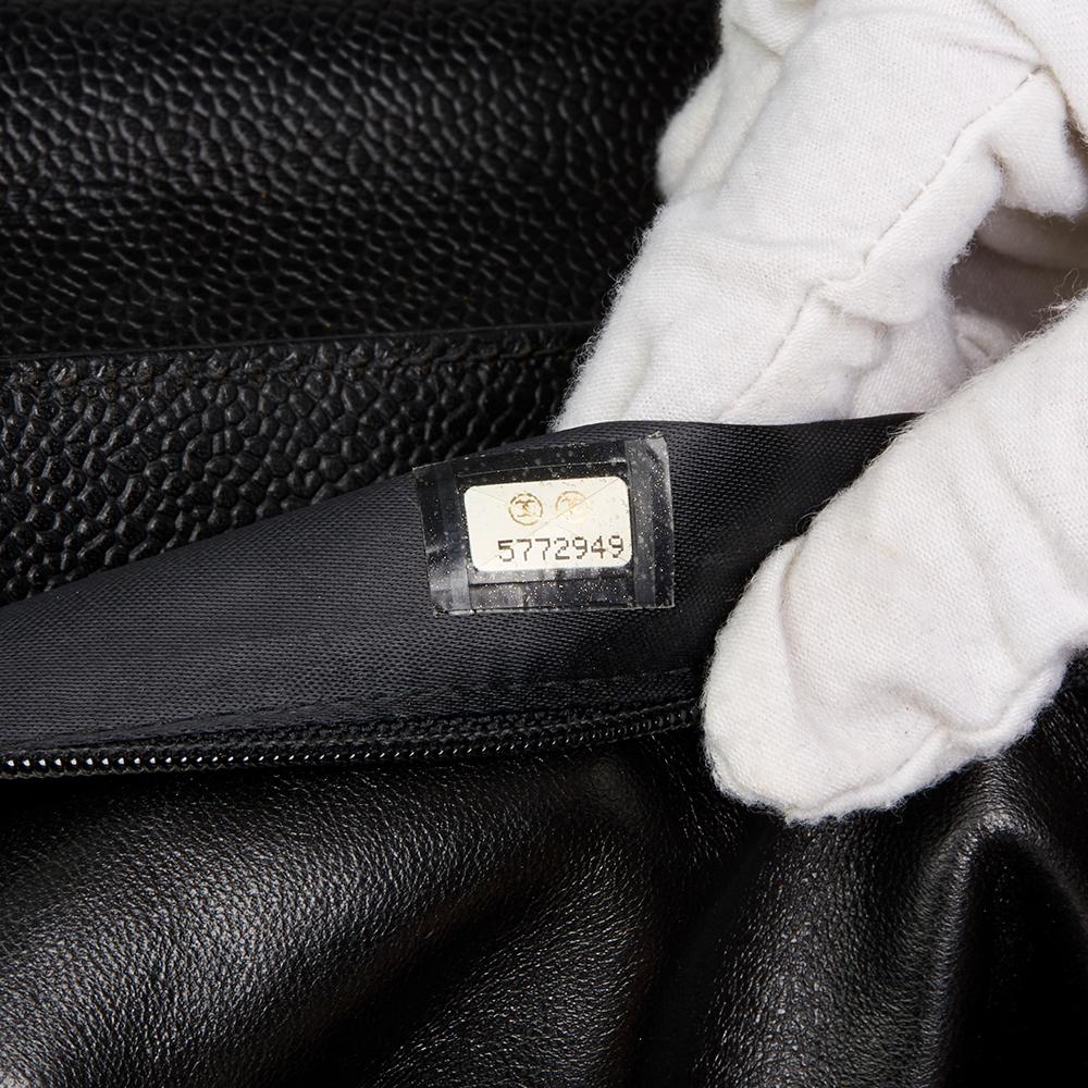 2000 Chanel Black Caviar Leather Classic Shoulder Bag 4