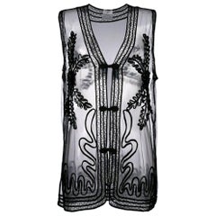 2000 Chanel Black Embroidered Vest