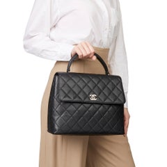 2000 Chanel Black Quilted Caviar Leather Classic Kelly