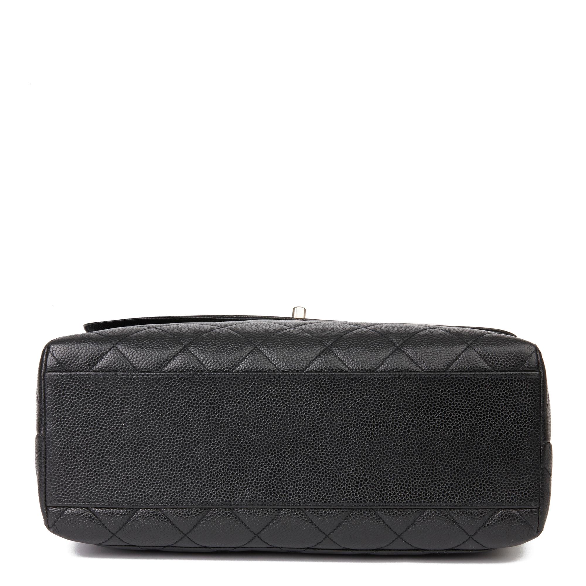 2000 Chanel Black Quilted Caviar Leather Classic Kelly 1