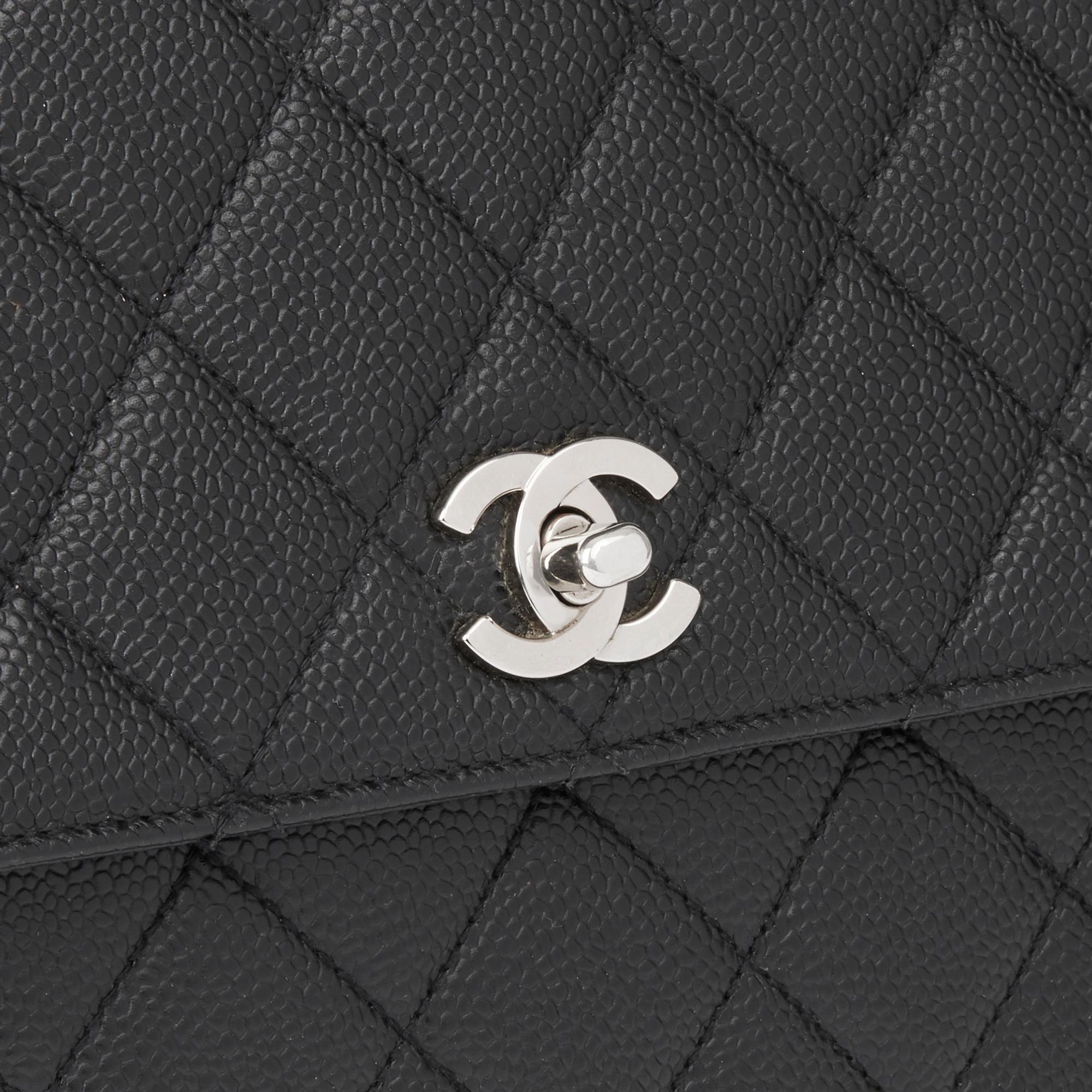 2000 Chanel Black Quilted Caviar Leather Classic Kelly 2