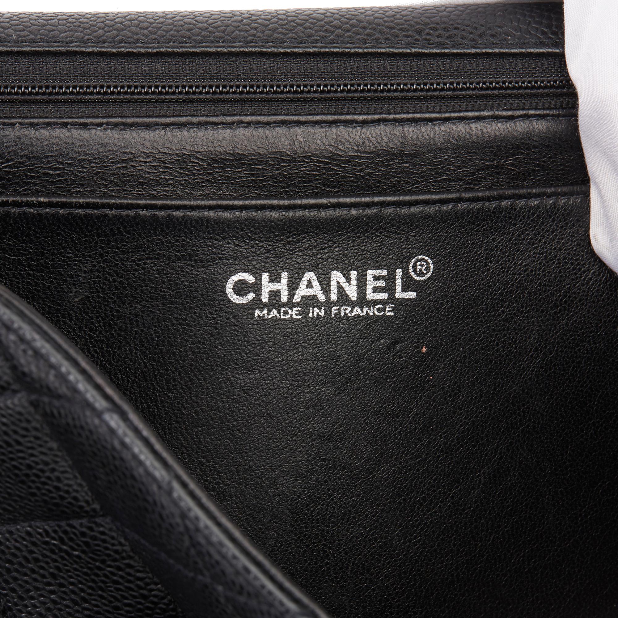 2000 Chanel Black Quilted Caviar Leather Classic Kelly 4