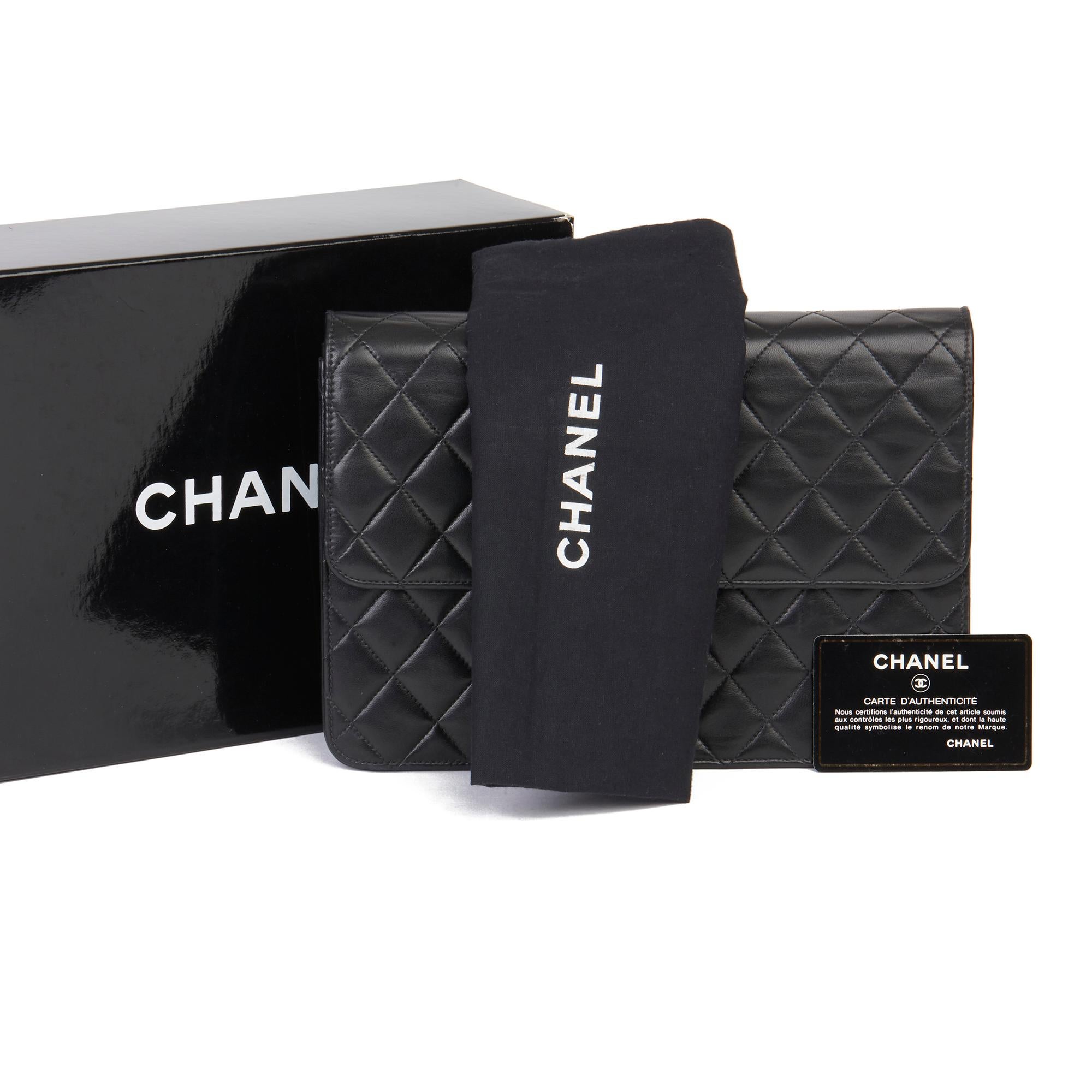 2000 Chanel Black Quilted Lambskin Vintage Medium Classic Single Flap Bag  4