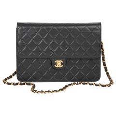 2000 Chanel Black Quilted Lambskin Vintage Medium Classic Single Flap Bag 