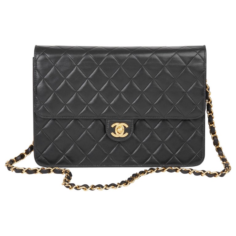 2000 Chanel Black Quilted Lambskin Vintage Medium Classic Single Flap ...