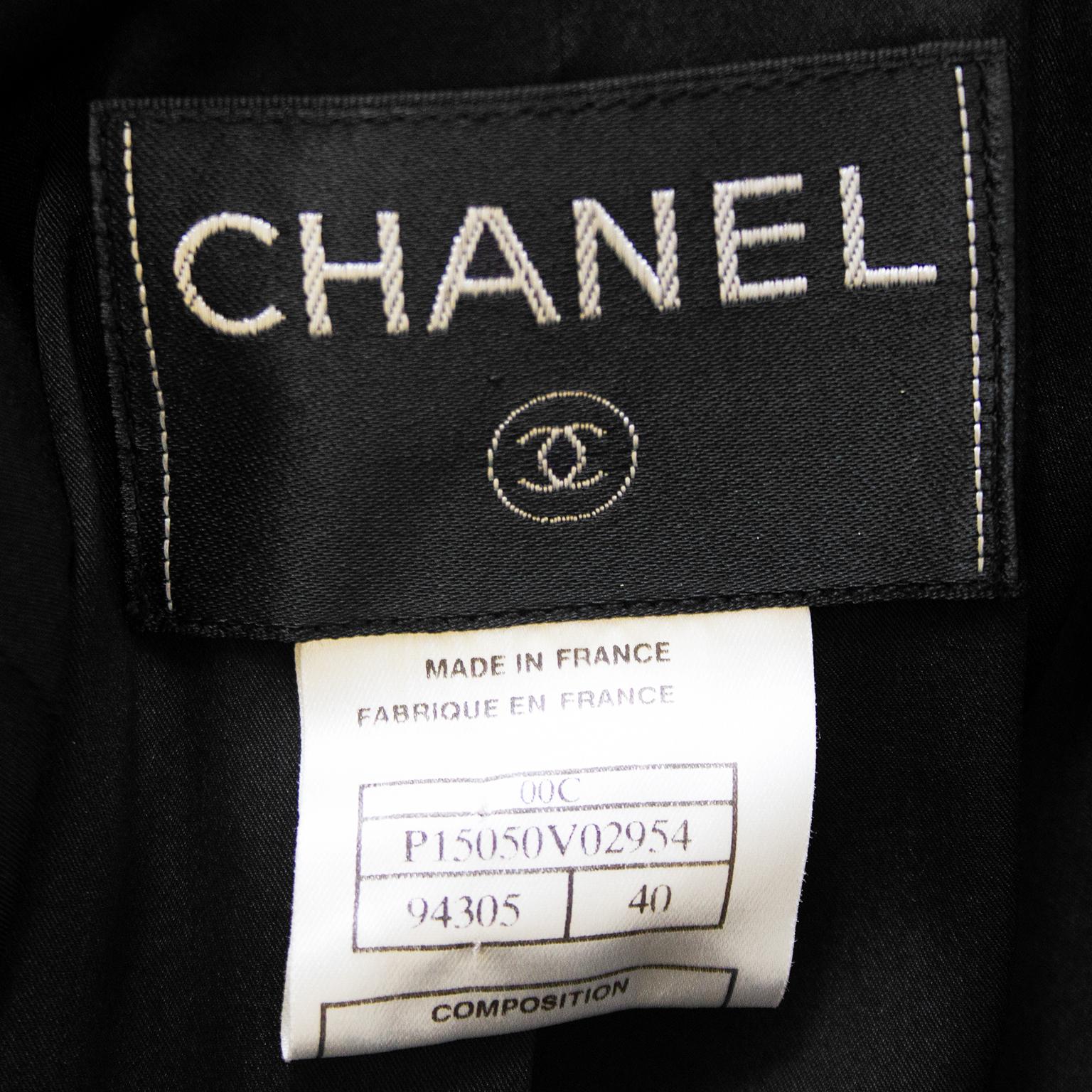 Women's 2000 Chanel Black Skirt Suit  For Sale