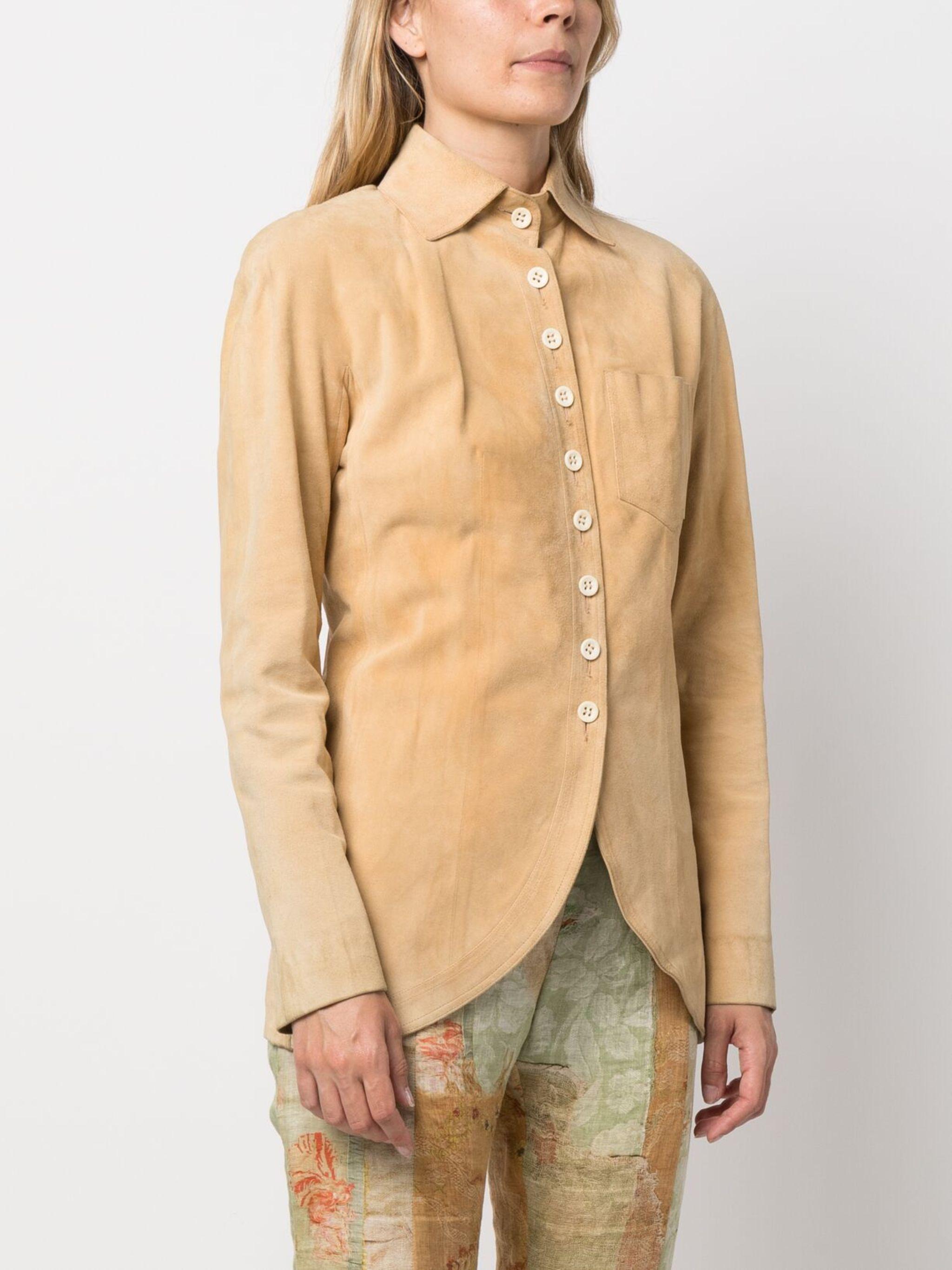 2000 Christian Dior & John Galliano suede shirt For Sale 7