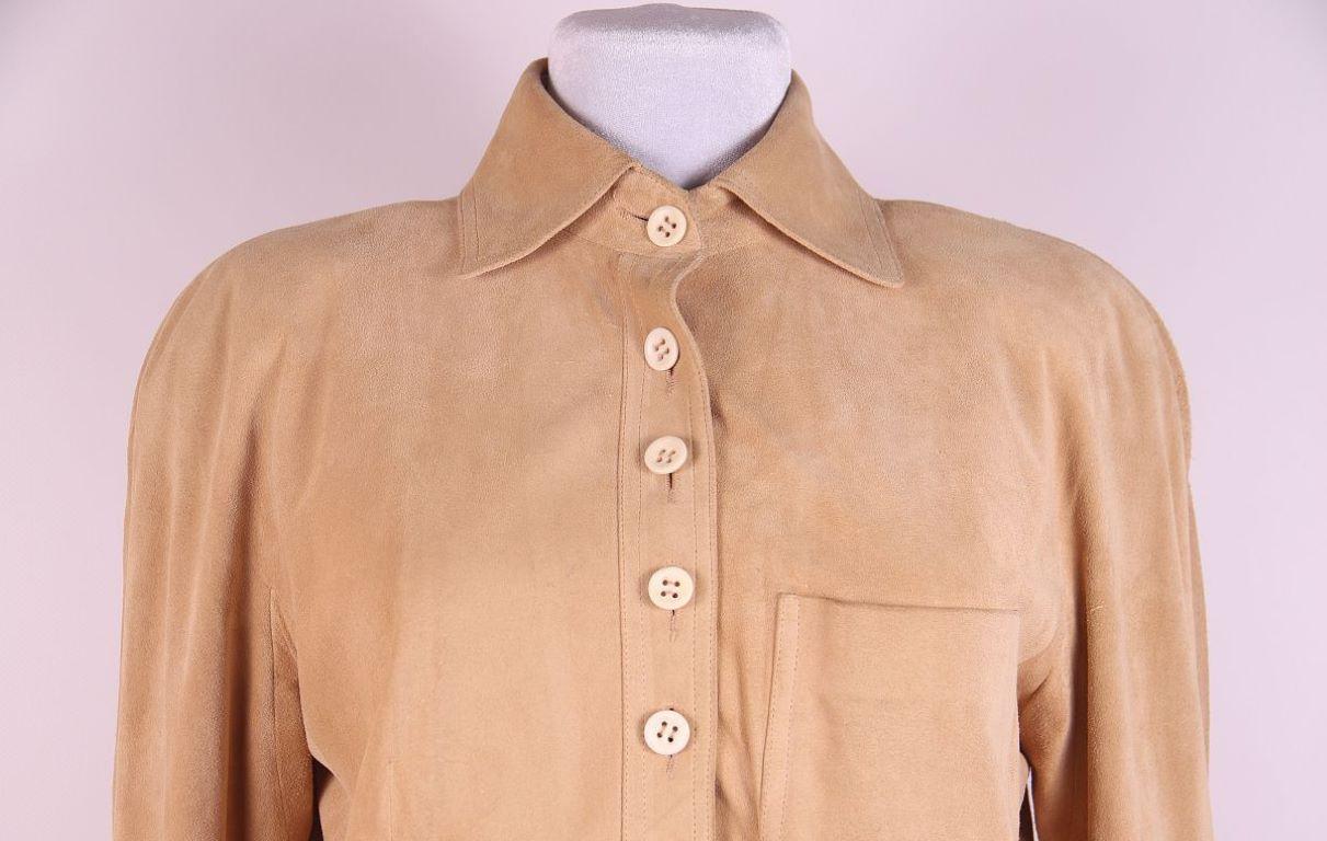 Orange 2000 Christian Dior & John Galliano suede shirt For Sale