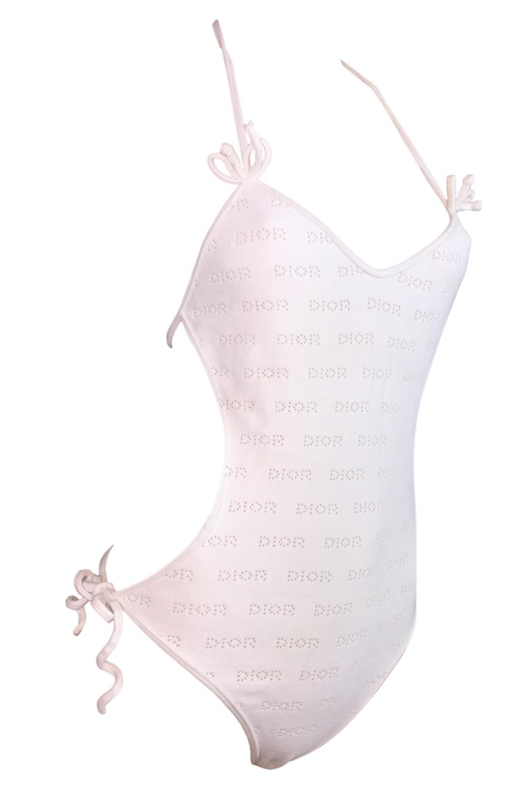 2002 Christian Dior John Galliano White Cut-Out Logo ...