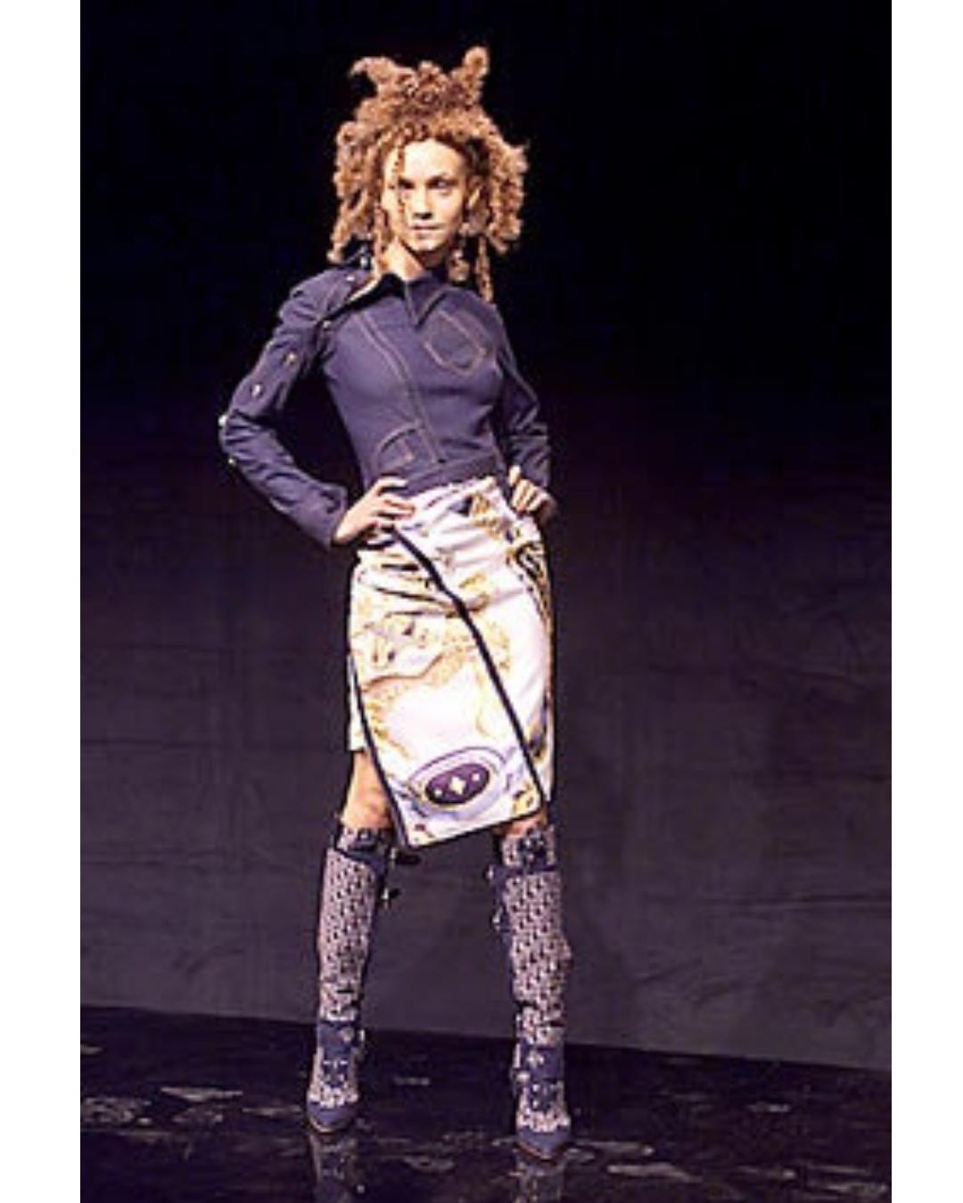 2000 Christian Dior Waterfall Denim Coat For Sale 2