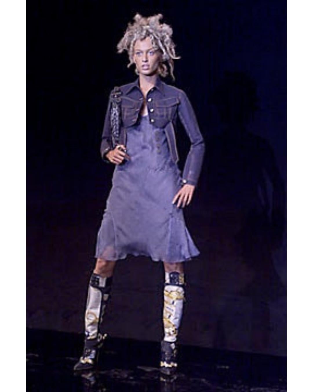 2000 Christian Dior Waterfall Denim Coat For Sale 3