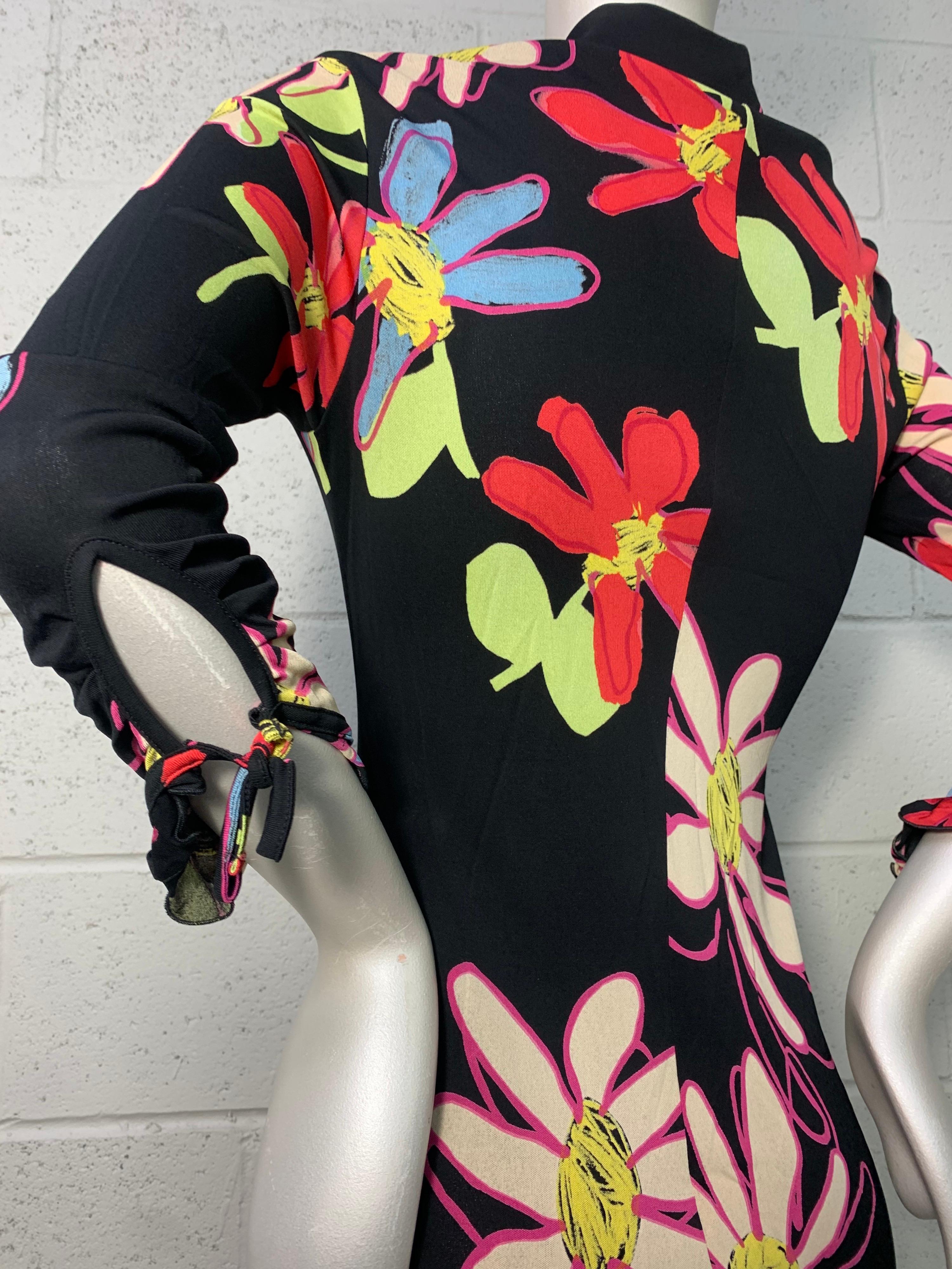 2000 Christian Lacroix Bias Cut 1930s-Inspired Rayon Jersey Floral Print Dress In Excellent Condition For Sale In Gresham, OR