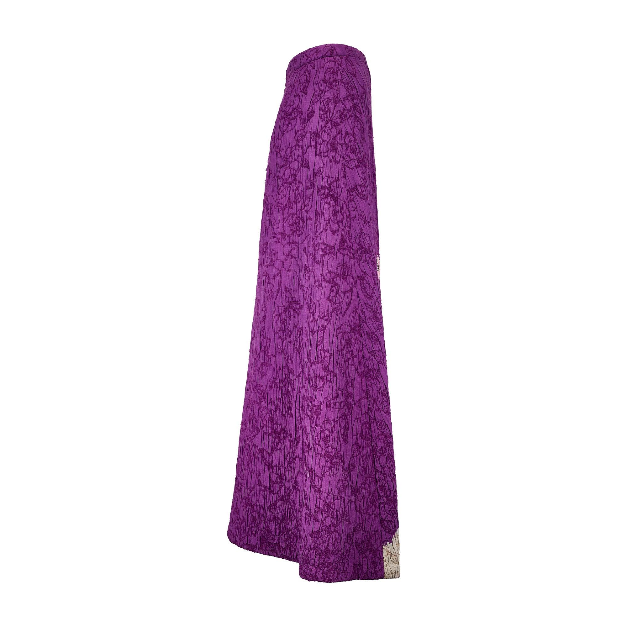 2000 Christian Lacroix Couture Purple Textured Skirt Suit For Sale 1