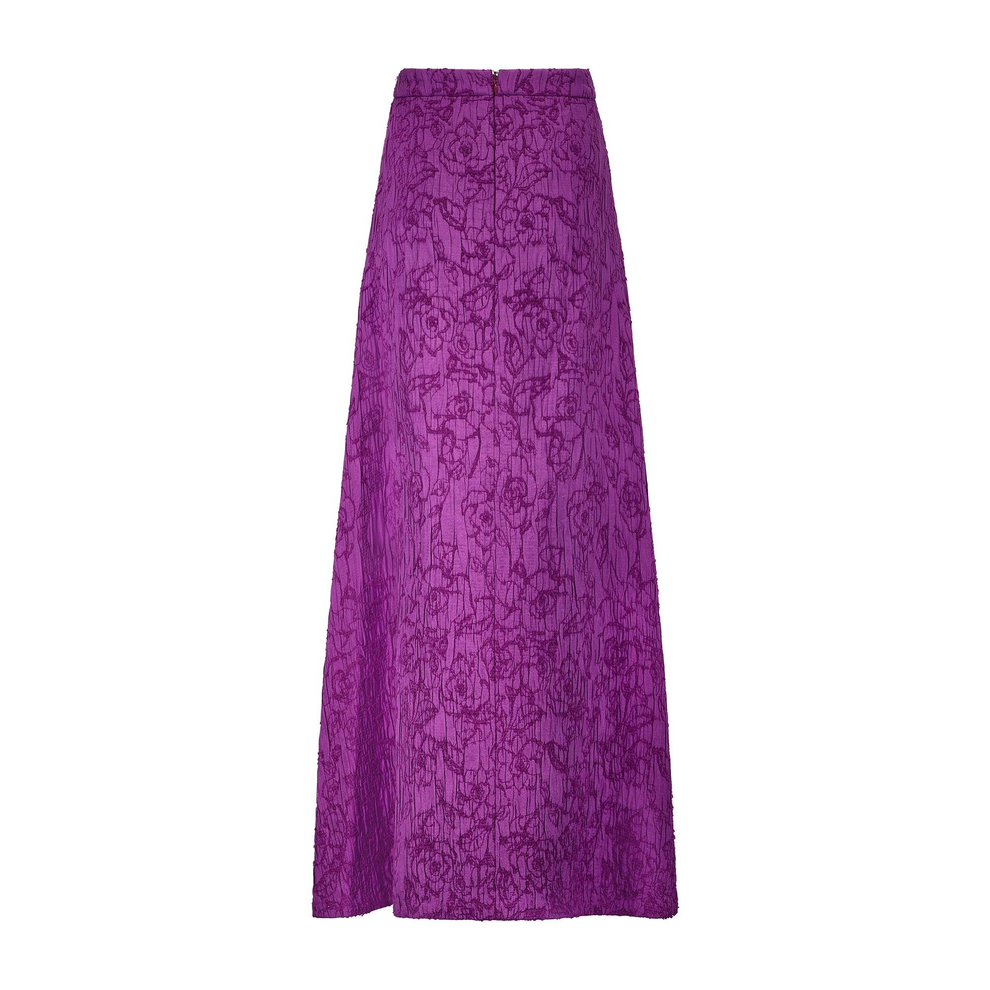 2000 Christian Lacroix Couture Purple Textured Skirt Suit For Sale 2