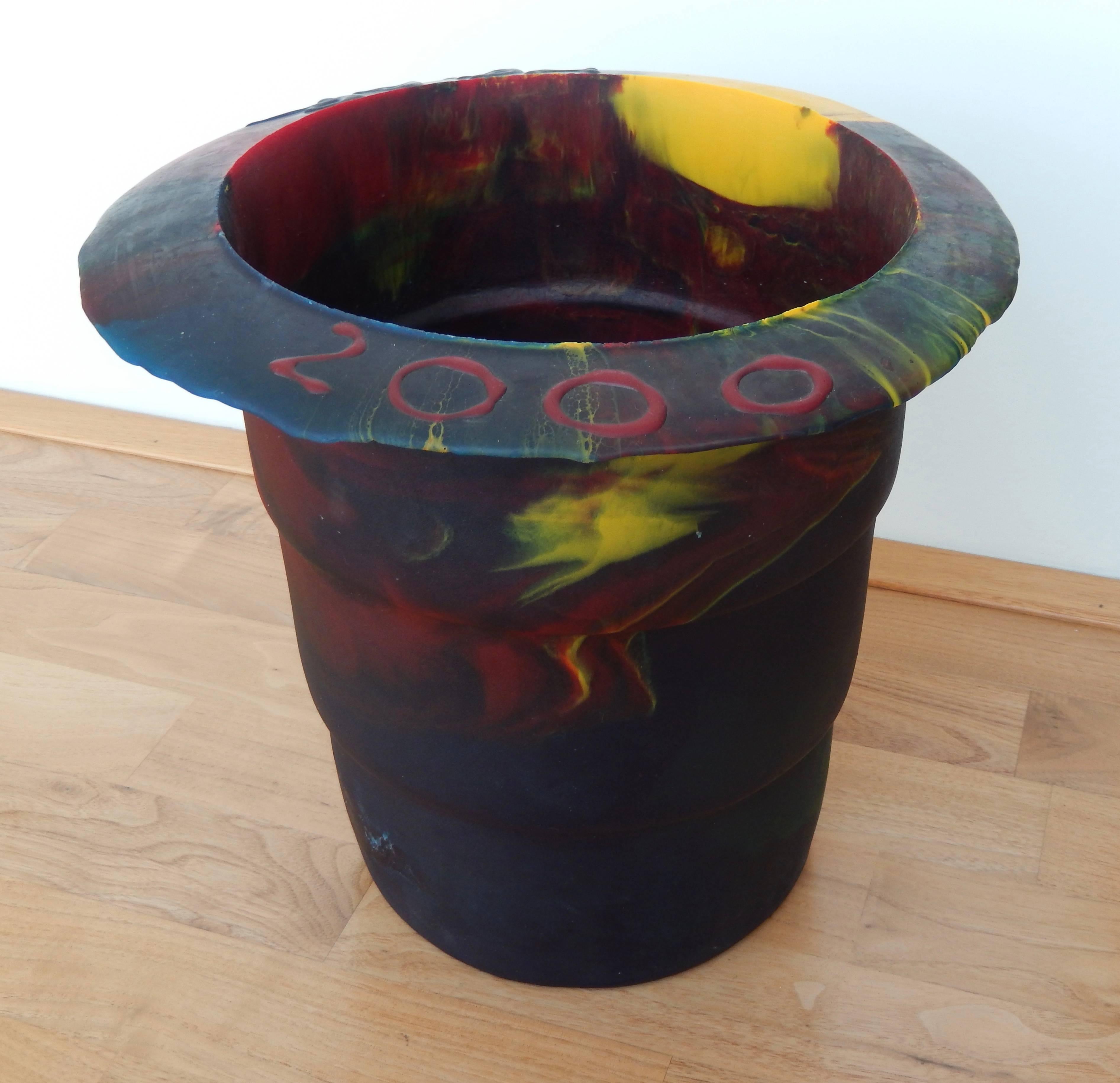 2000 Commemorative Gaetano Pesce Multicolored Resin Bucket In Good Condition For Sale In Winnetka, IL