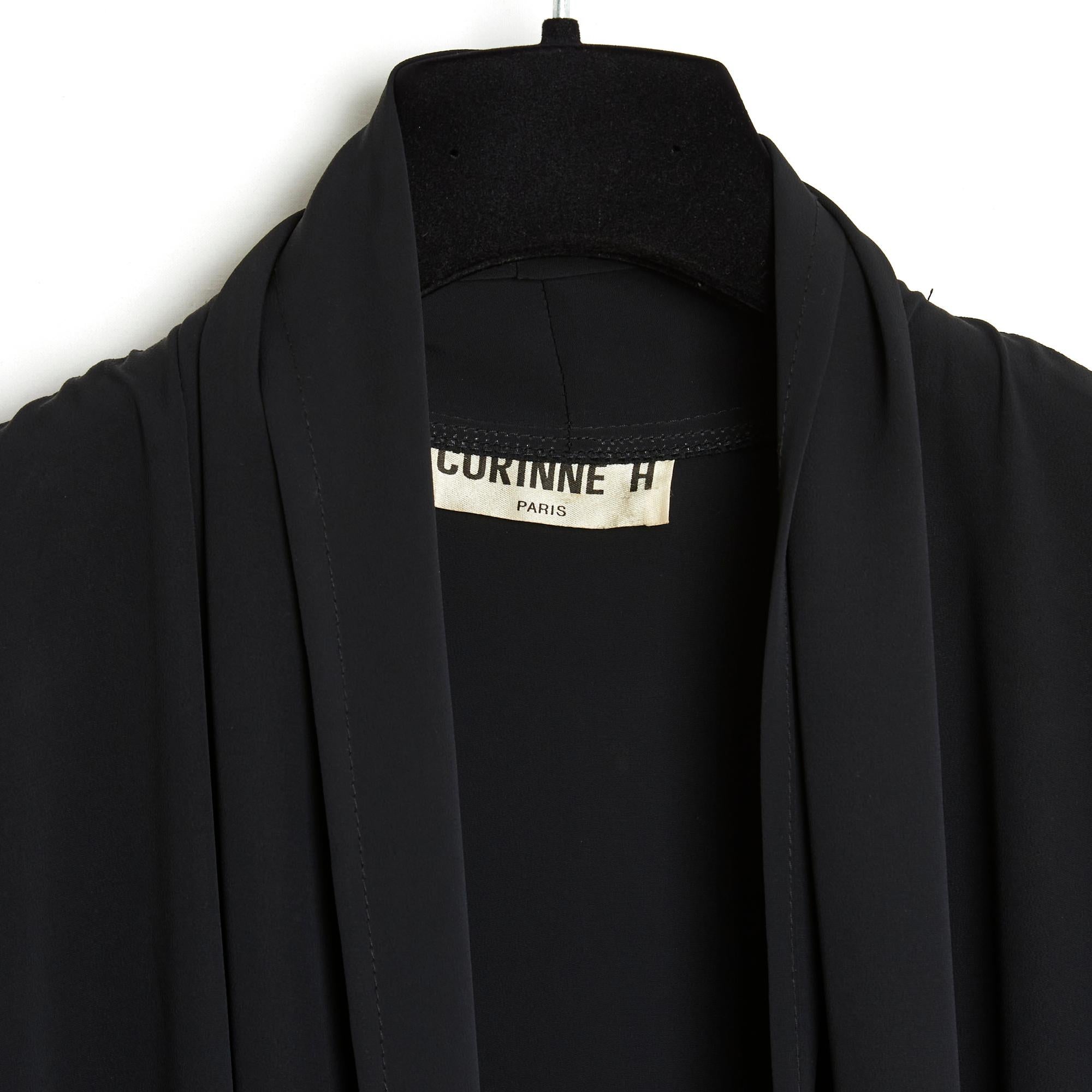 2000 Corinne H. Precious Kimono Black OS In Excellent Condition For Sale In PARIS, FR