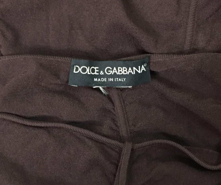 2000 Dolce and Gabbana Semi-Sheer Brown Ruched Halter Bodycon Dress at ...