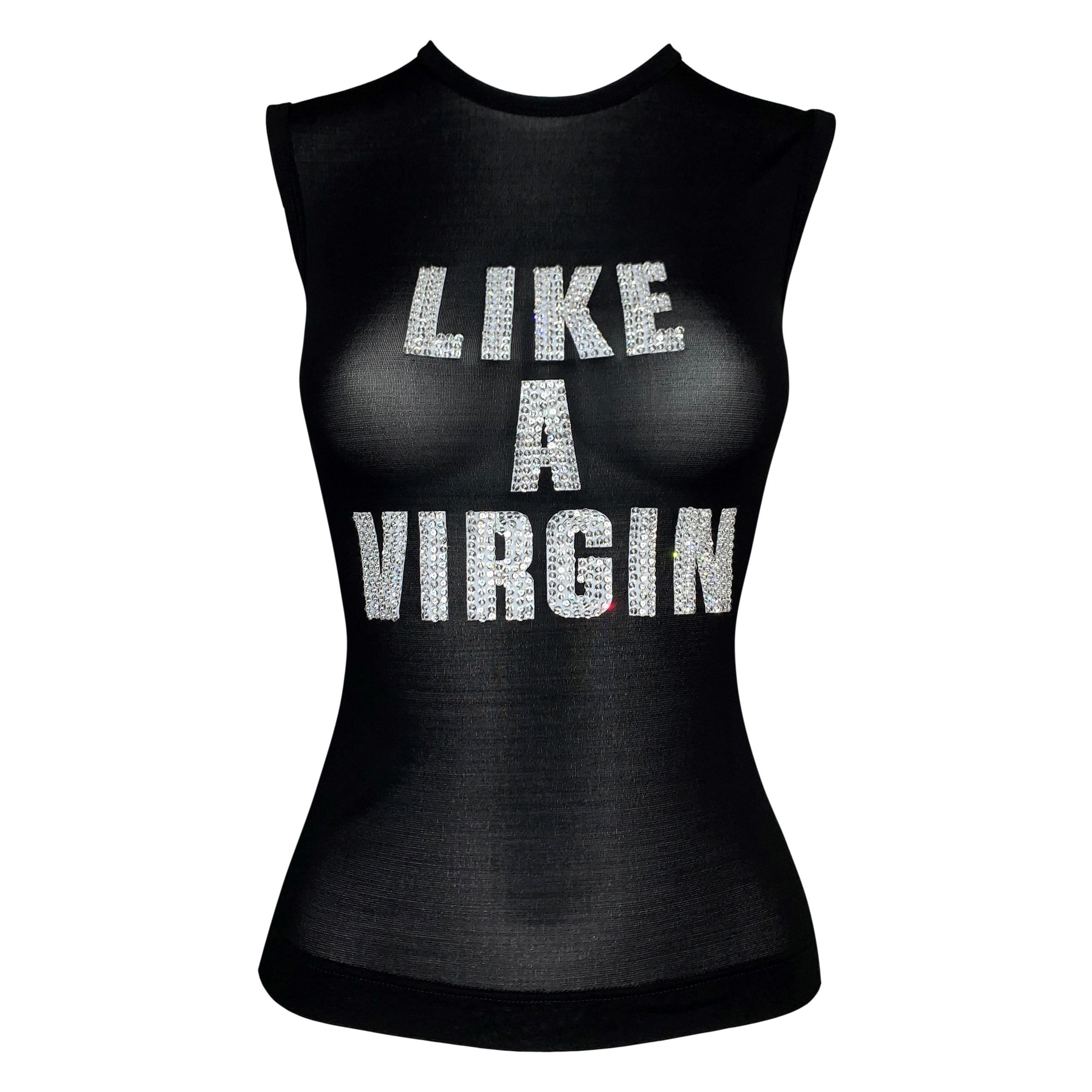 2000 Dolce & Gabbana Sheer Black "Like A Virgin" Tank Top