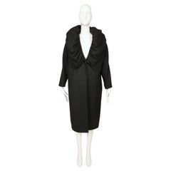 2000 DRIES VAN NOTEN wool silk RUNWAY coat with dramatic shawl collar