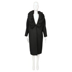 2000 DRIES VAN NOTEN wool silk RUNWAY coat with dramatic shawl collar