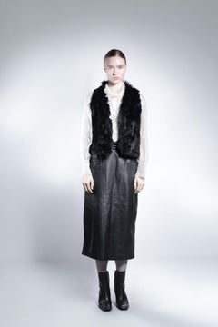 2000 Dyed Black Rabbit Fur Vest